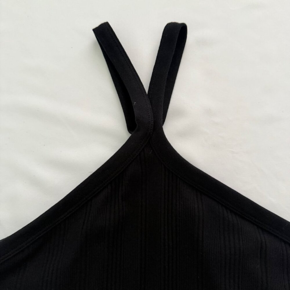 a.n.a. Black Crossover Halter Top Size L - Picture 2 of 7